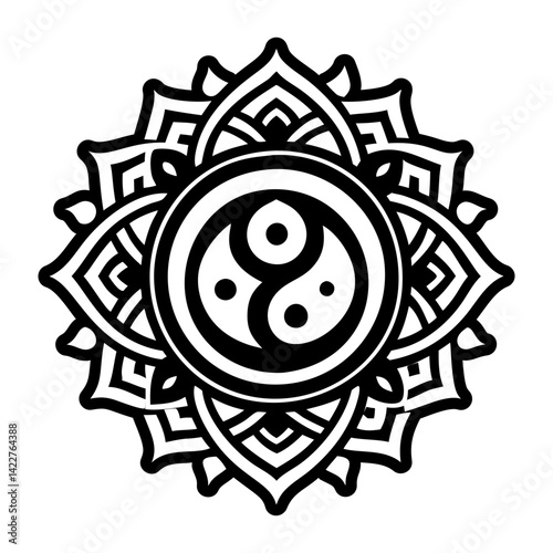 A filled style icon of duality symbol tattoo