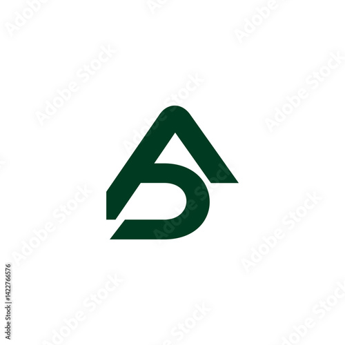 letter da simple linked triangle geometric logo vector