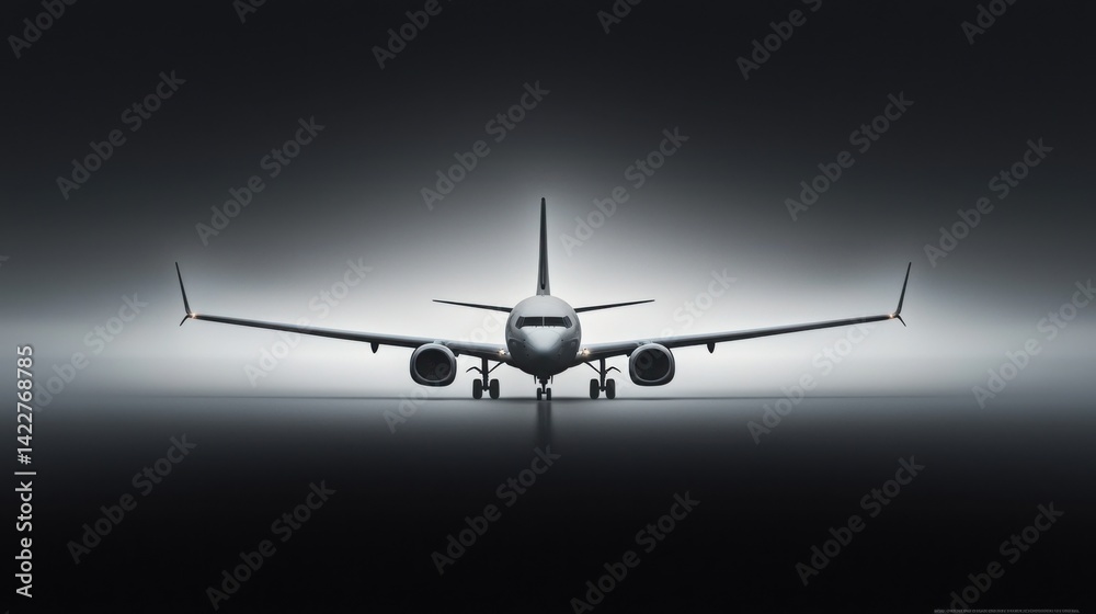 Minimalist Composition Capturing the Symmetry of an Airplane against a Dark Background Minimalist Composition Capturing the Symmetry of an Airplane against a Dark Background