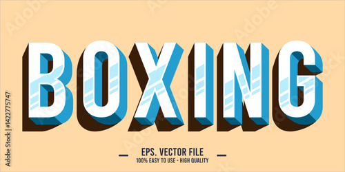 Bold boxing typography vector with sporty, dynamic style. Perfect for posters, apparel, logos, and fighting sports-themed design projects. Fully editable EPS format for easy customization.