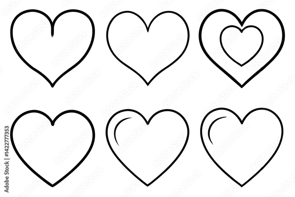 Hand drawn heart capturing emotions through sketching technique Hand drawn heart capturing emotions through sketching technique