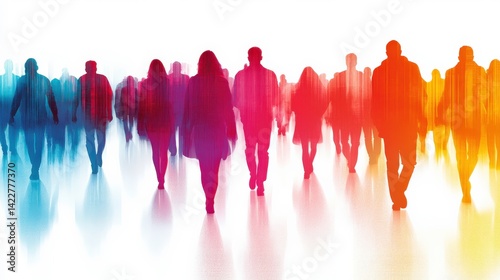 Vibrant Silhouettes on a Bright Background