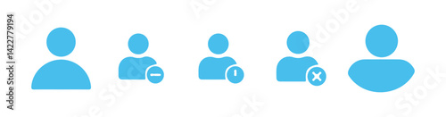 Add user icon set. Avatar, user profile, person icon, gender neutral silhouette, profile picture. Vector Illustration
