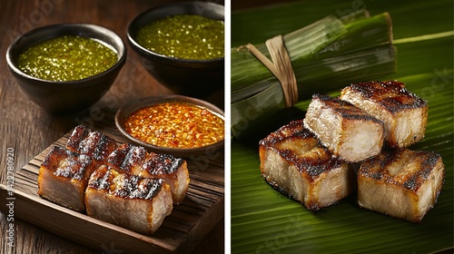 Grilled Meat Dishes with Spicy Sauces and Fresh Ingredients