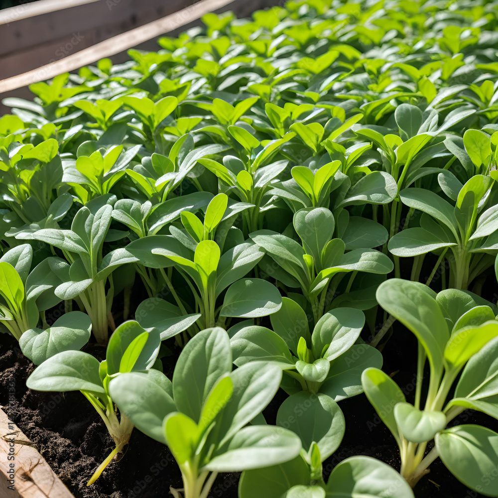 Obraz premium Pale Green Water Spinach Sprouts after Uncovered and Exposed to the Light