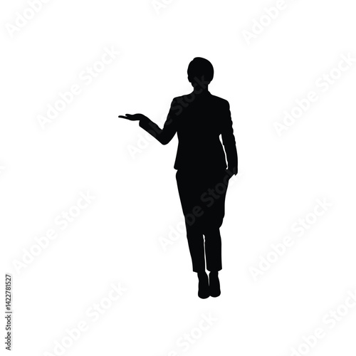 Confident Professional Gesturing Silhouette