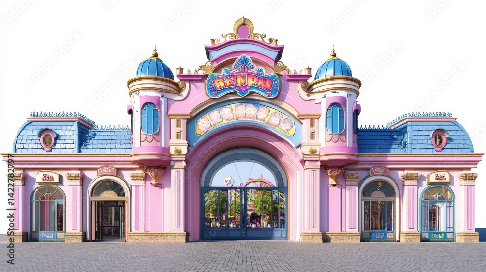 Fototapeta premium Vibrant Park Entrance with Decorative Features