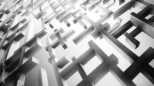 Abstract Background with Intersecting Lines and Geometric Shapes