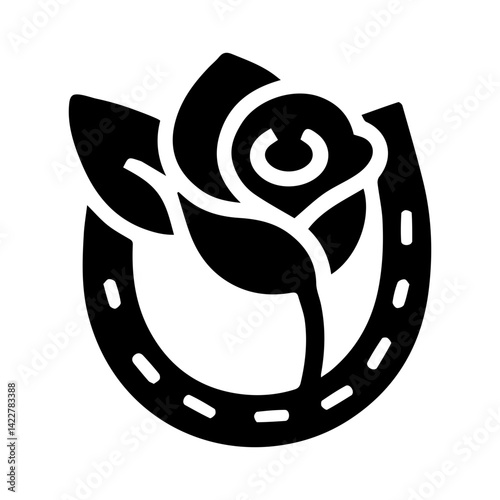 Horse racing event logo icon with transparent background