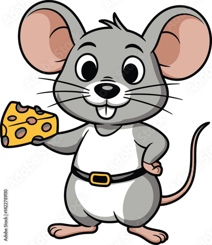 Cute cartoon a illustrator vector Mouse