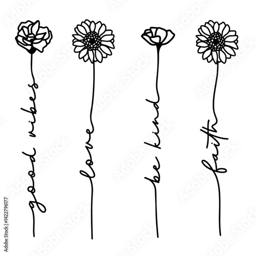 Palavras de flores design