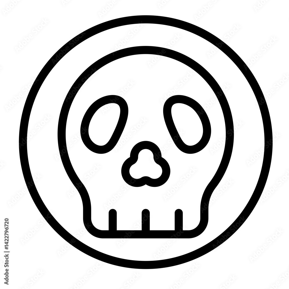 Obraz premium Skull Cave Vector Line Icon Design