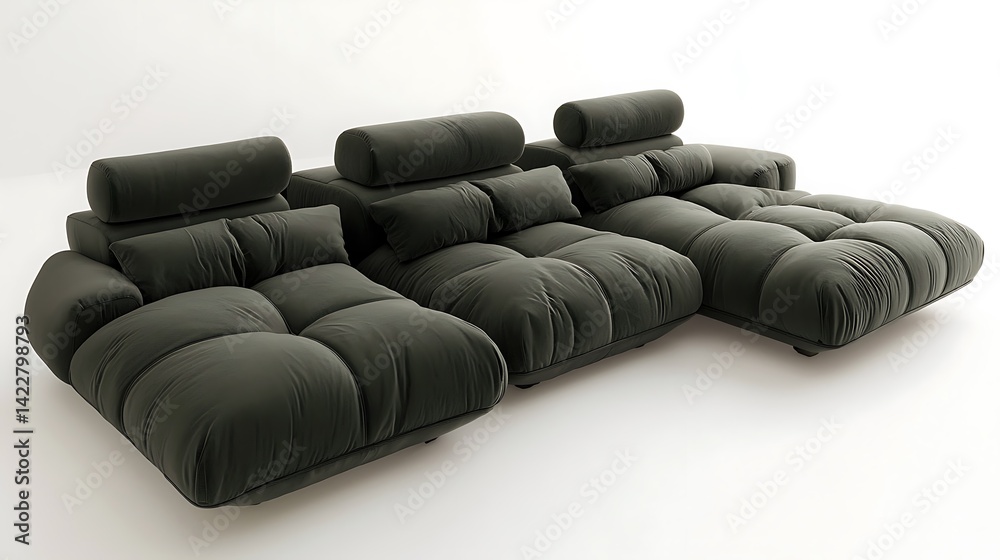 Obraz premium Black couch with pillows on it