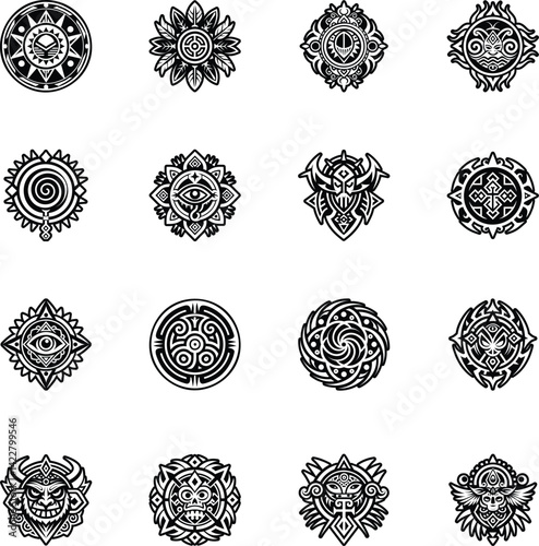 Bundle of Glyph Style Shamanism Icons 


