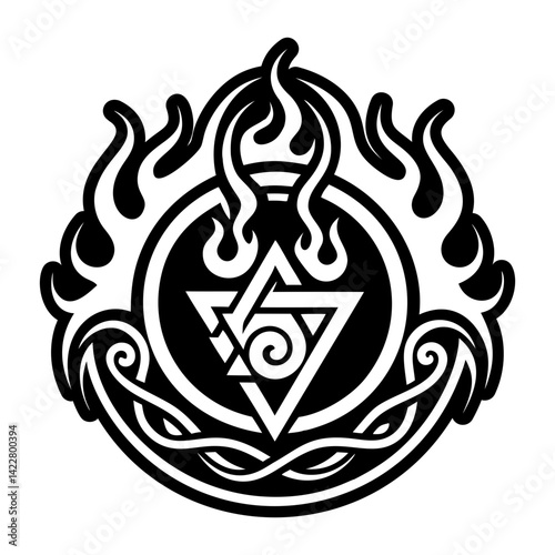 A filled style icon of sacred symbol