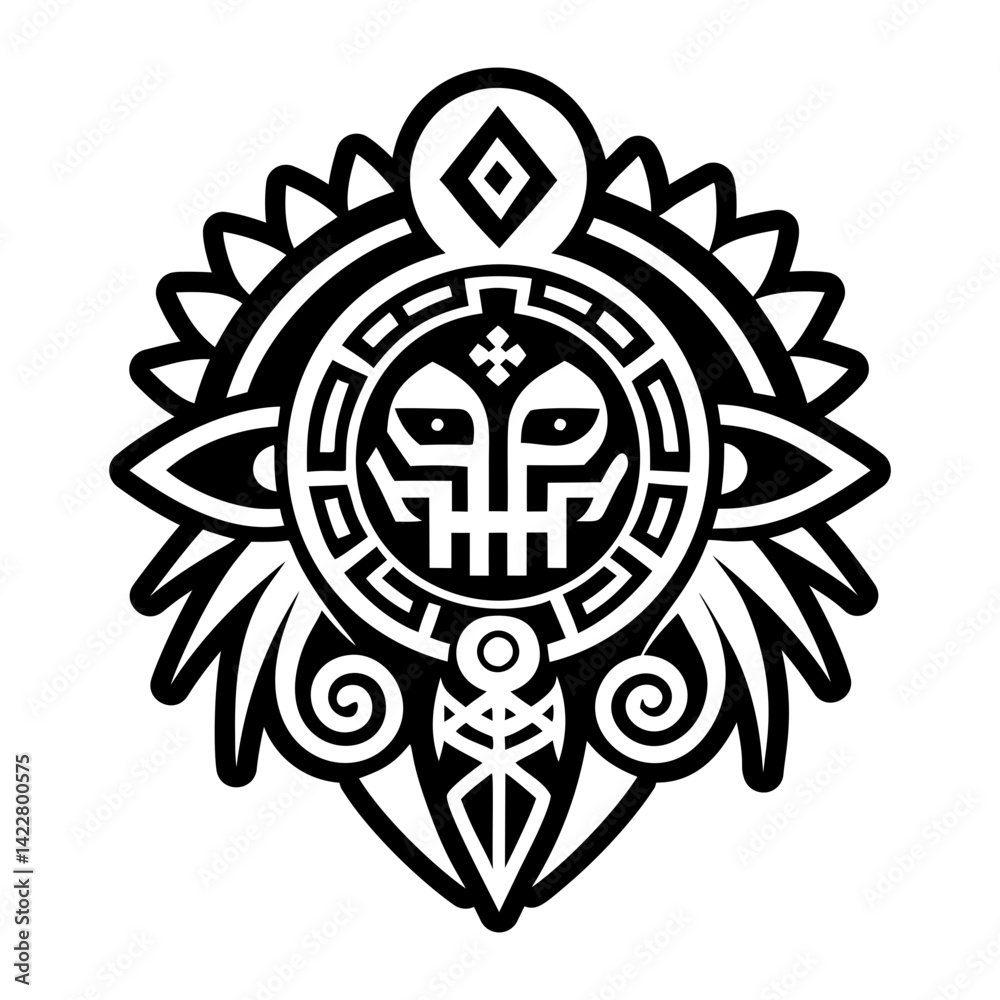 Obraz premium A filled style icon of tribal medicine tattoo