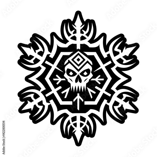 A glyph style icon of shaman skull symbol