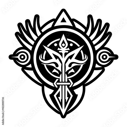 A solid style icon of ritual symbol