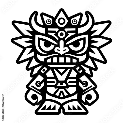 A solid style icon of rock carving tattoo