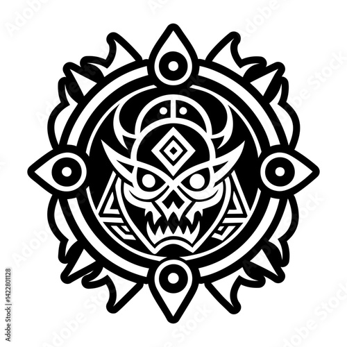 A solid style icon of shaman sigil symbol
