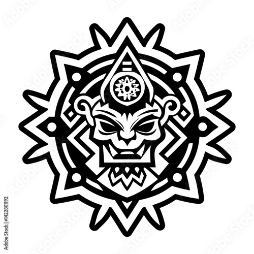 A solid style icon of shaman talisman symbol