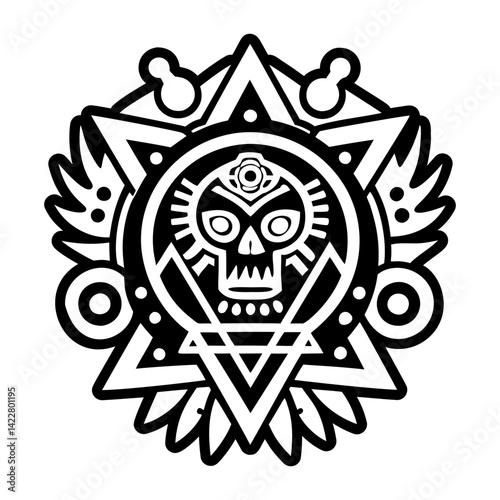 A glyph style icon of ancient symbol tattoo