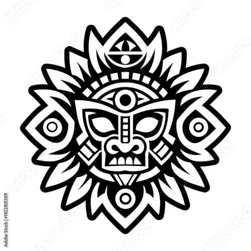 A filled style icon of shaman totem symbol