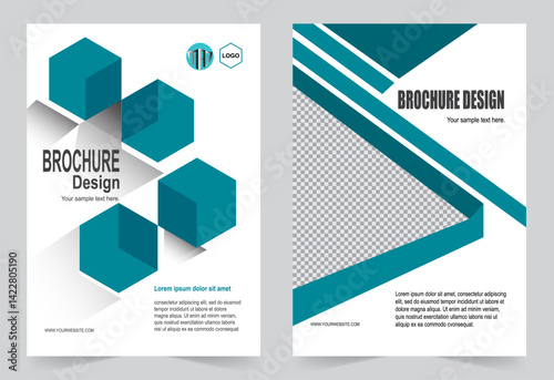 Brochure & Flyer designs with various shapes like round, triangular etc. and customizable colors like off-white, green, sky blue, pink, orange, blue etc.