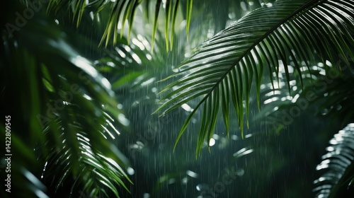 Wallpaper Mural Lush tropical foliage in a rain forest shower. Torontodigital.ca