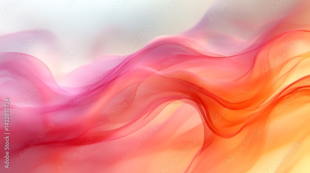 Fototapeta premium Abstract pink and orange wave background.