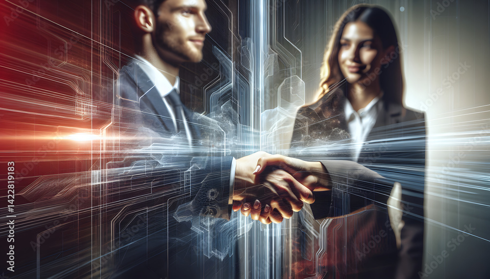 Fototapeta premium Business Partnership in a Digital World
