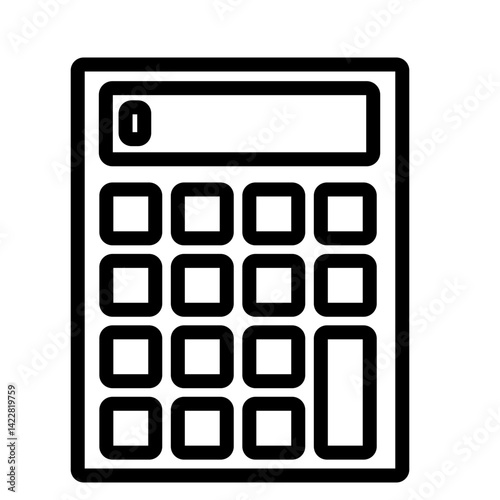 Calculator Vector Line Icon Design