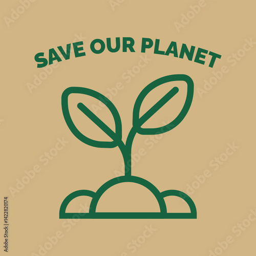Plant Growth and Environmental Advocacy Vector Illustration