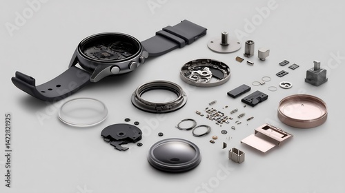 Wallpaper Mural Deconstructed smartwatch exhibiting meticulous engineering and modularity design Torontodigital.ca