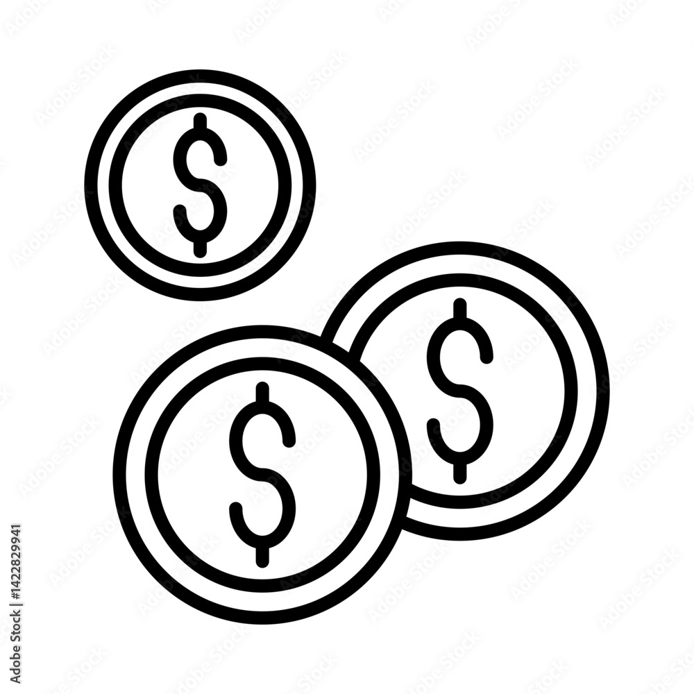 Coin Dollar icon Coin Dollar icon