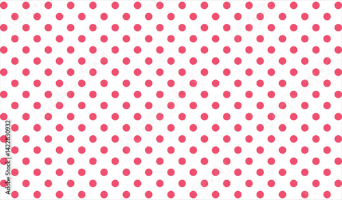 Pink Polka Dot Texture on White Background, Pink polka dot pattern,  Seamless Pink dotted pattern,