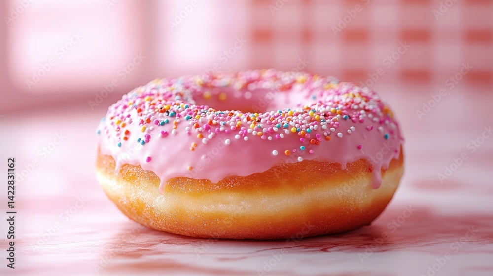 classic donut with colorful sprinkles - image stock classic donut with colorful sprinkles - image stock