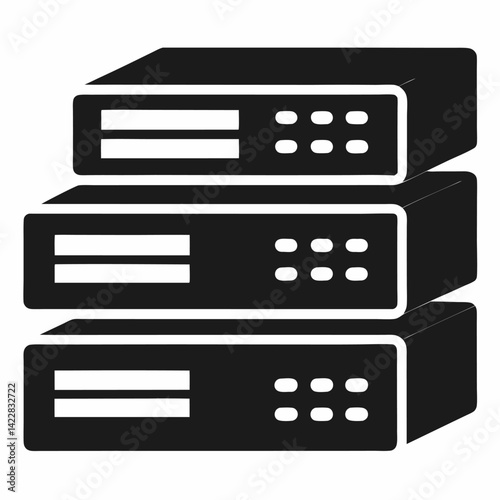 Servers for web design and stocks vector on white background.
