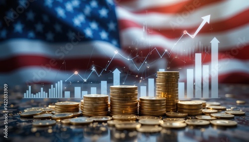 United States tariffs government import taxation,to increase the American economy.Industrial Tariffs growth.Import Trade Tariffs increase.Trade war policy in development.