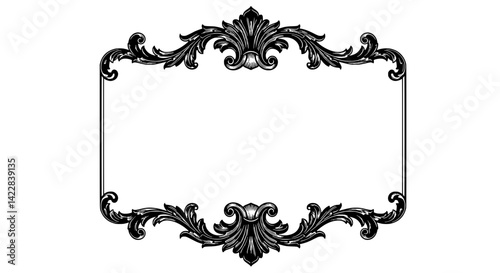 Ornate Frame: An elaborate and detailed baroque frame, perfect for adding a touch of elegance and sophistication to any design or artwork. Featuring intricate scrollwork and decorative elements.