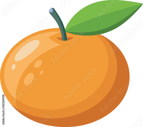 A vibrant vector art illustration of a delicious clementine fruit, showcasing juicy texture, bright color, and fresh, natural appeal.