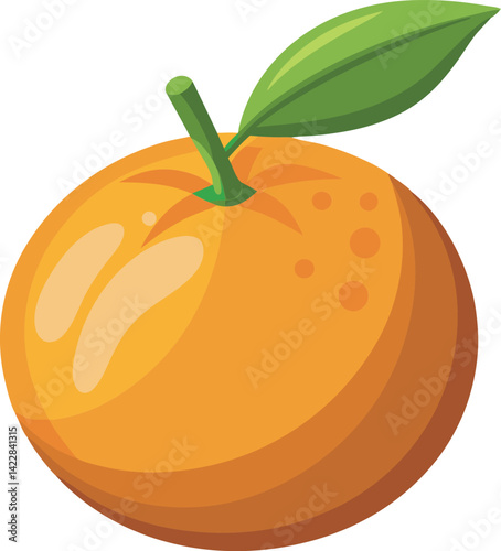 A vibrant vector art illustration of a delicious clementine fruit, showcasing juicy texture, bright color, and fresh, natural appeal.