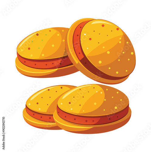 Four tortillas in different positions, one stacked, one flat, one folded and one whole, in a white background
