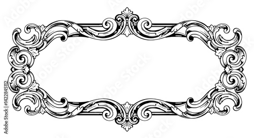Intricate Ornament Frame: An intricately designed, ornate frame with elegant flourishes and detailed patterns, perfect for adding a touch of classical sophistication to any design.