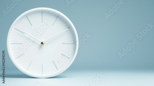 Wallpaper Mural Simple white clock on pastel blue background Torontodigital.ca