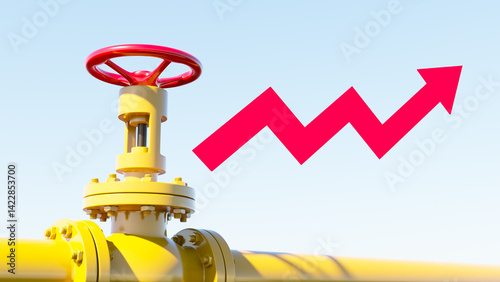 Gas pipe with up arrow. Ene...