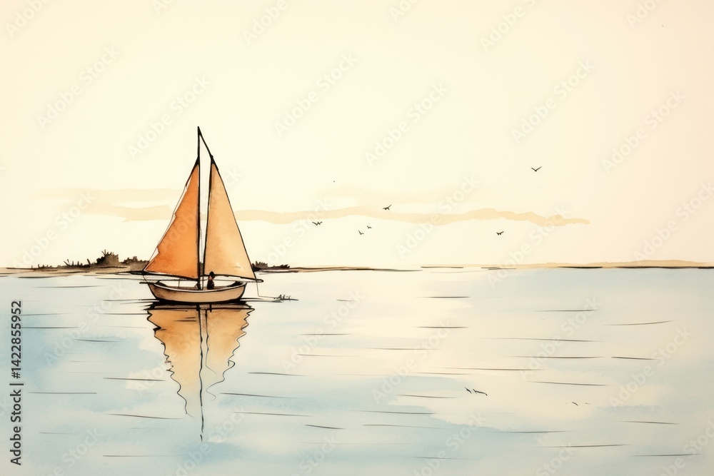 Fototapeta premium Bay watercraft sailboat outdoors.
