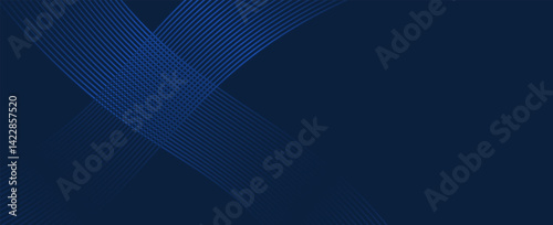 3D modern wave curve abstract presentation background. Luxury paper cut background. Abstract decoration, golden pattern, halftone gradient, 3d vector illustration. Unique dark blue background