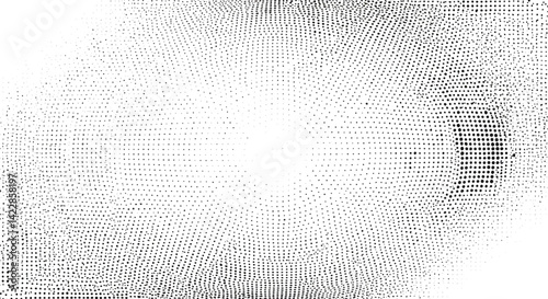 Dotted halftone texture a black and white geometric pattern with a focus on variation and density