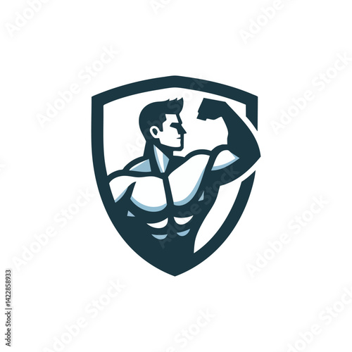 simple strongman, fitness logo vector illustration